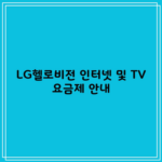 LG헬로비전 인터넷 및 TV 요금제 안내