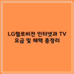 LG헬로비전 인터넷과 TV 요금 및 혜택 총정리