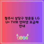 청주시 상당구 영운동 LG U+ TV와 인터넷 요금제 안내