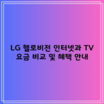 LG 헬로비전 인터넷과 TV 요금 비교 및 혜택 안내