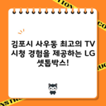 김포시 사우동 최고의 TV 시청 경험을 제공하는 LG 셋톱박스!