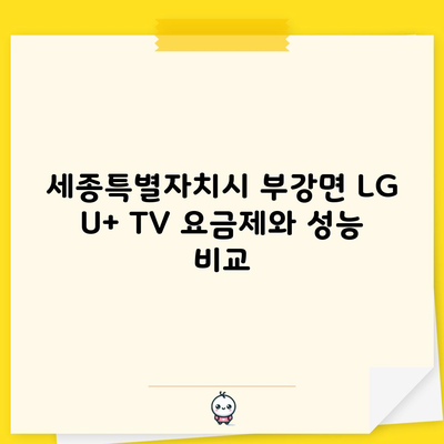 세종특별자치시 부강면 LG U+ TV 요금제와 성능 비교