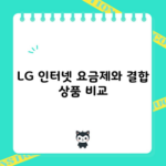 LG 인터넷 요금제와 결합 상품 비교