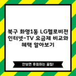 북구 화명1동 LG헬로비전 인터넷-TV 요금제 비교와 혜택 알아보기