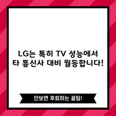 LG는 특히 TV 성능에서 타 통신사 대비 월등합니다!