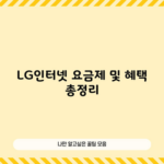 LG인터넷 요금제 및 혜택 총정리