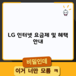 LG 인터넷 요금제 및 혜택 안내