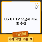 LG U+ TV 요금제 비교 및 추천