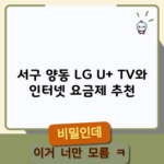 서구 양동 LG U+ TV와 인터넷 요금제 추천