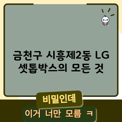 금천구 시흥제2동 LG 셋톱박스의 모든 것