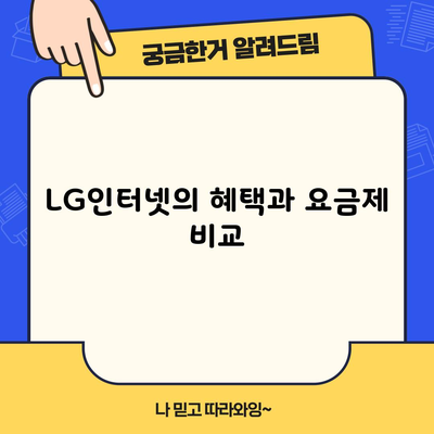 LG인터넷의 혜택과 요금제 비교