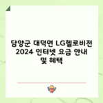 담양군 대덕면 LG헬로비전 2024 인터넷 요금 안내 및 혜택