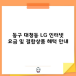 동구 대청동 LG 인터넷 요금 및 결합상품 혜택 안내