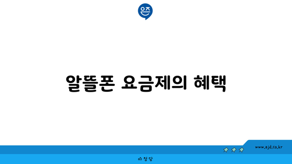 알뜰폰 요금제의 혜택