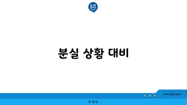 분실 상황 대비