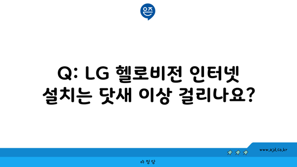 Q: LG 헬로비전 인터넷 설치는 닷새 이상 걸리나요?