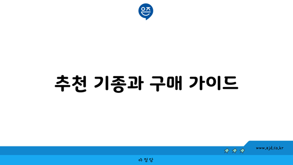 추천 기종과 구매 가이드