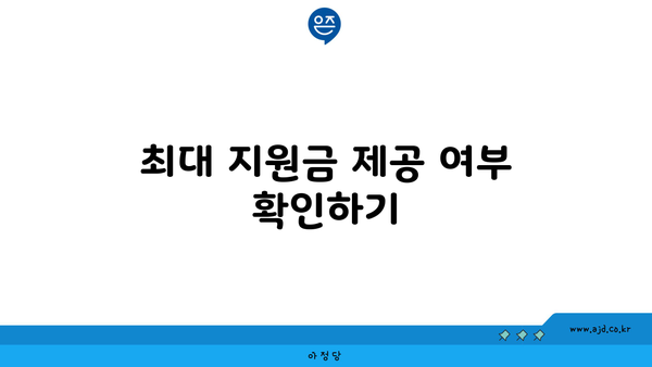 최대 지원금 제공 여부 확인하기