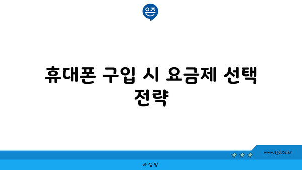 휴대폰 구입 시 요금제 선택 전략