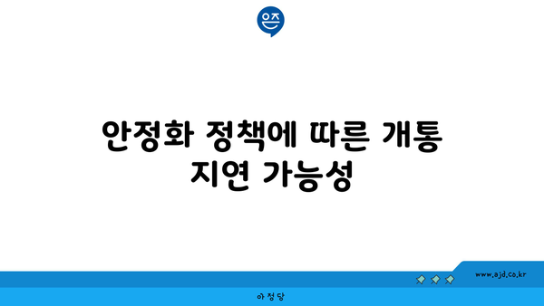 안정화 정책에 따른 개통 지연 가능성