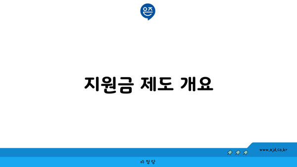 지원금 제도 개요