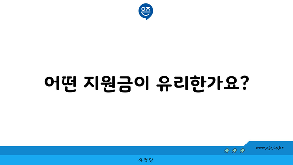 어떤 지원금이 유리한가요?