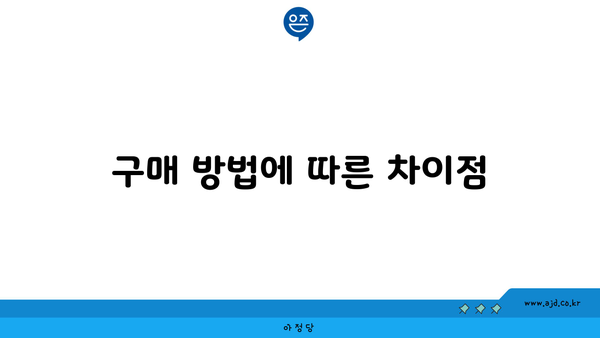 구매 방법에 따른 차이점