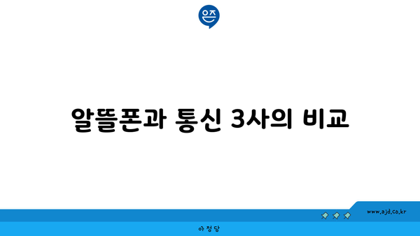 알뜰폰과 통신 3사의 비교