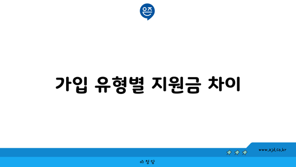 가입 유형별 지원금 차이