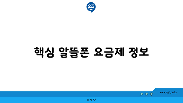 핵심 알뜰폰 요금제 정보