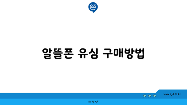 알뜰폰 유심 구매방법