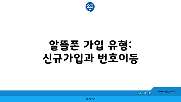 알뜰폰 가입 유형: 신규가입과 번호이동