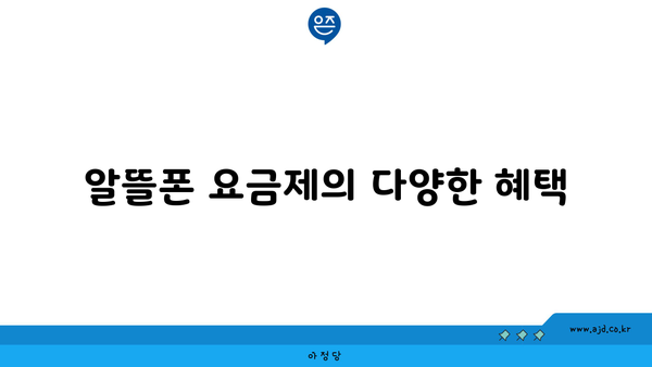 알뜰폰 요금제의 다양한 혜택