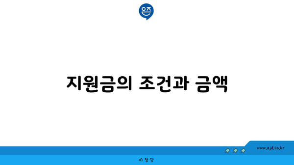 지원금의 조건과 금액