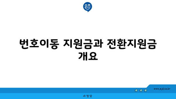 번호이동 지원금과 전환지원금 개요