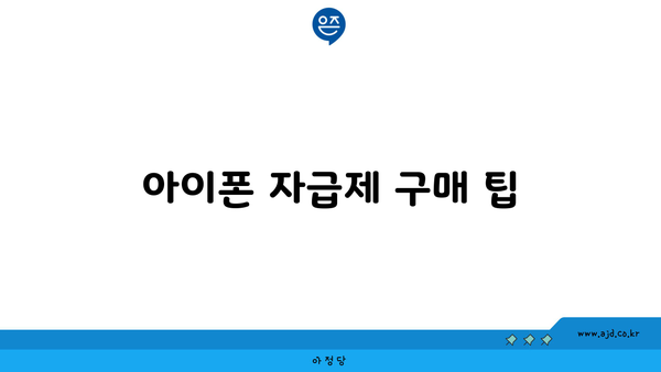 아이폰 자급제 구매 팁