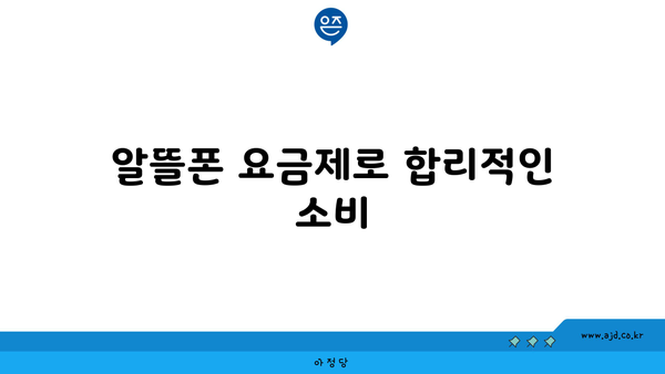 알뜰폰 요금제로 합리적인 소비