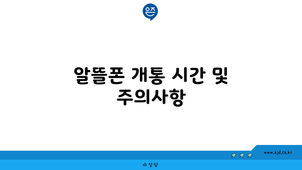 알뜰폰 개통 시간 및 주의사항