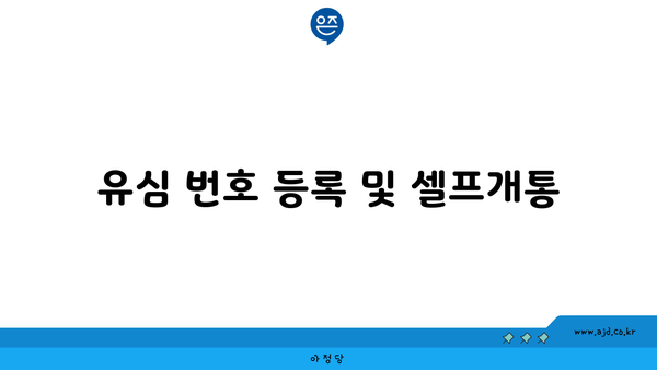 유심 번호 등록 및 셀프개통