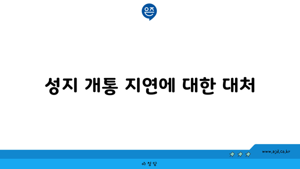 성지 개통 지연에 대한 대처