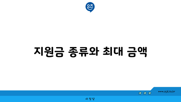 지원금 종류와 최대 금액