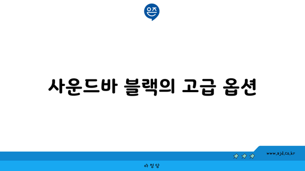 사운드바 블랙의 고급 옵션