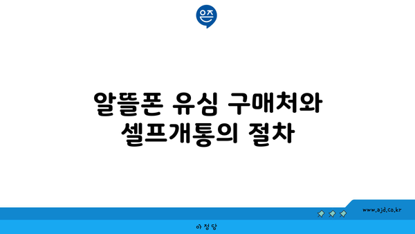 알뜰폰 유심 구매처와 셀프개통의 절차