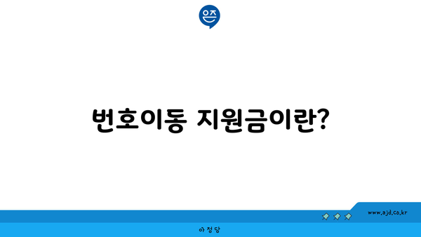 번호이동 지원금이란?