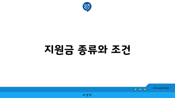 지원금 종류와 조건