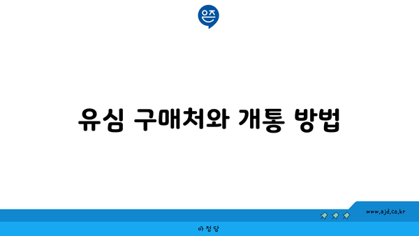 유심 구매처와 개통 방법