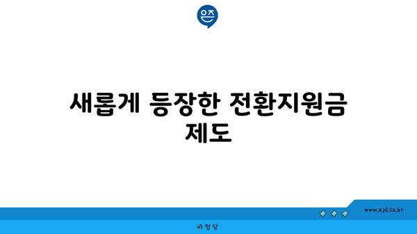 새롭게 등장한 전환지원금 제도