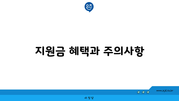 지원금 혜택과 주의사항