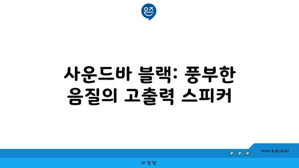 사운드바 블랙: 풍부한 음질의 고출력 스피커