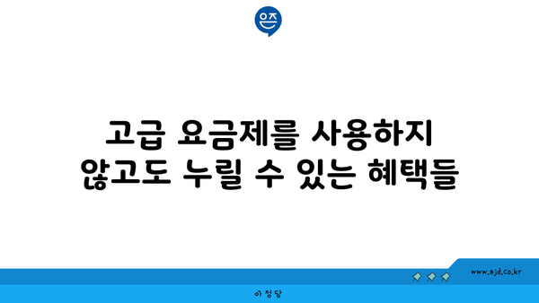 고급 요금제를 사용하지 않고도 누릴 수 있는 혜택들